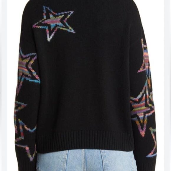 NWT Rails Reese Rainbow Stars Wool cardigan in black XL - Picture 4 of 8